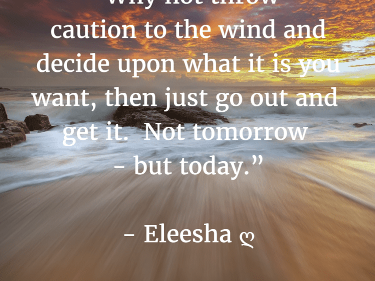 Why Not Throw Caution To The Wind And Decide Upon What It Is You Want Eleesha Com